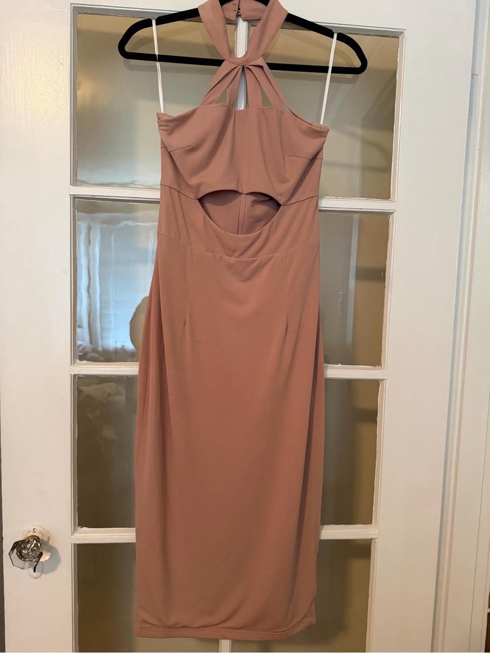 Dance & Marvel Dusty Rose Cutout Halter Midi Dress